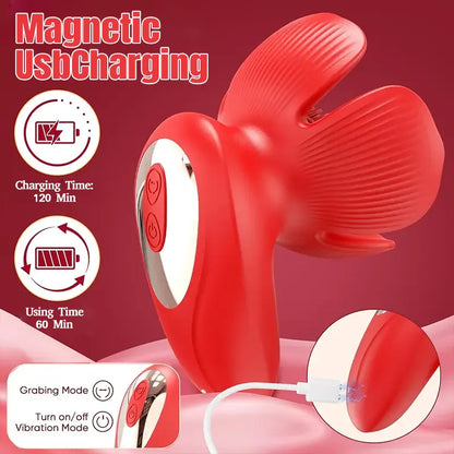 Rose-Shaped Nipple Vibrator with 10 Modes