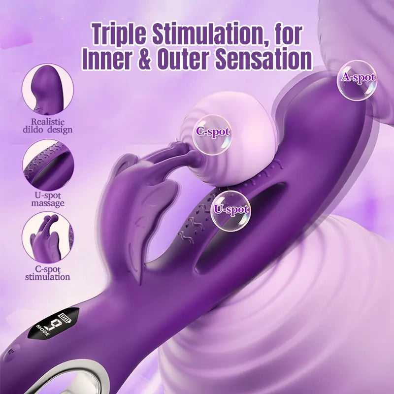 3 in 1 Rabbit G-spot Dildo Vibrator