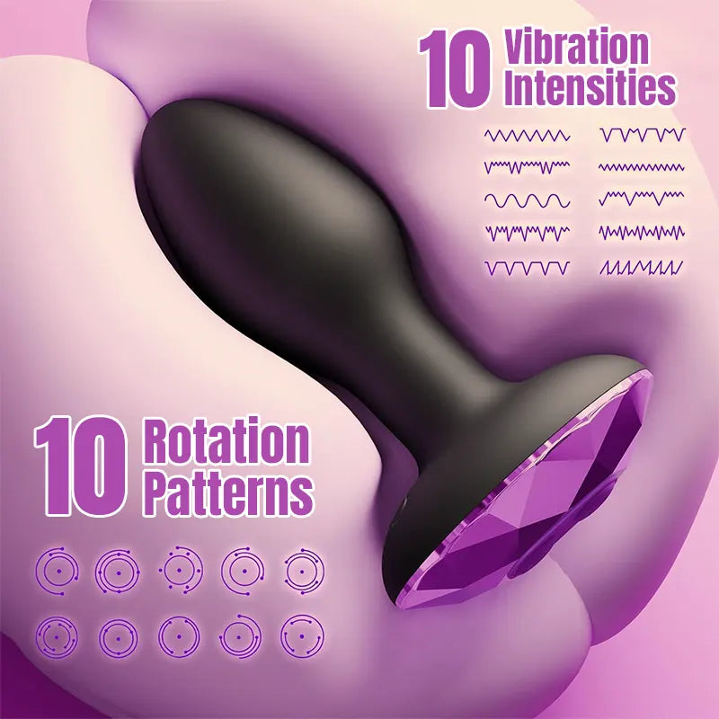 Purple Diamond Vibrating Anal Plug