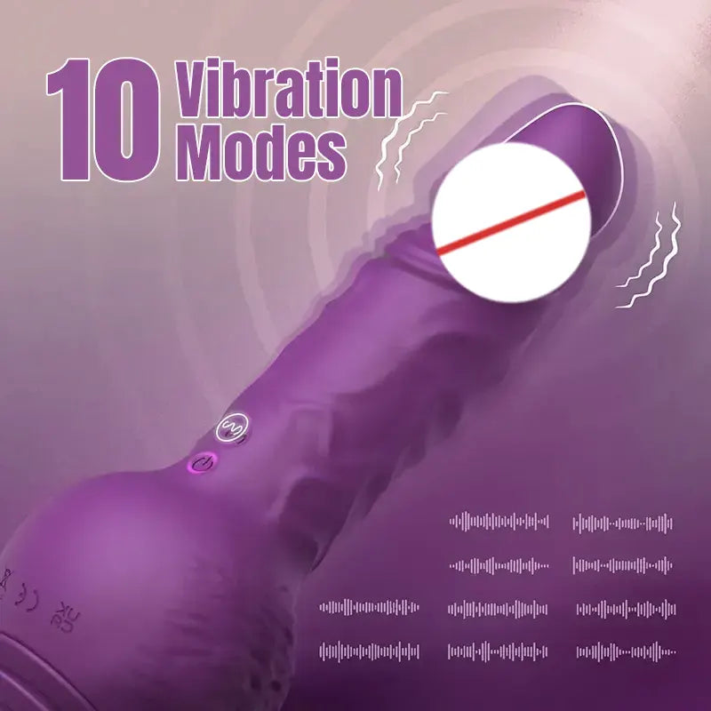 Thrusting &amp; Vibrating Silicone Dildo