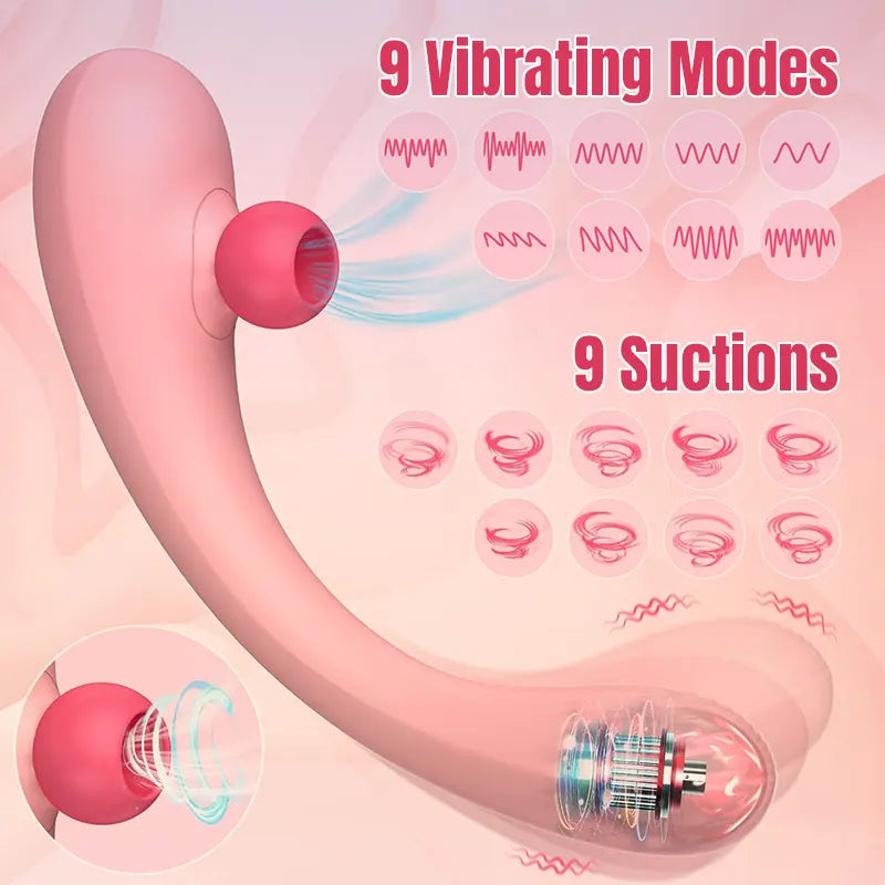 2 in 1 Sucking Dildo Vibrator 