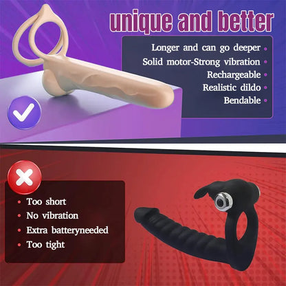 Sperm-Locking Vibrating Dildo &amp; Penis Ring Combo