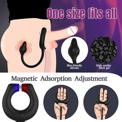 Magnetic Cock Ring with 10 Vibrations