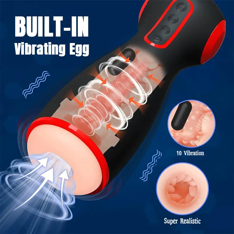 Dual-Motor Male Masturbator with 7 Sucking &amp; 10 Vibration Settings