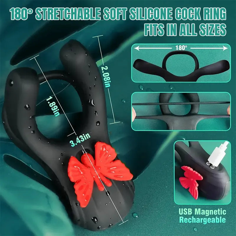 Butterfly Vibrating Cock Ring for Couples