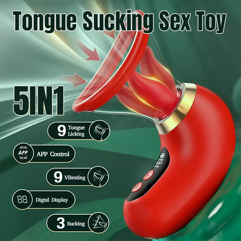 Wireless App-Controlled Clitoral &amp; Nipple Licking Stimulator