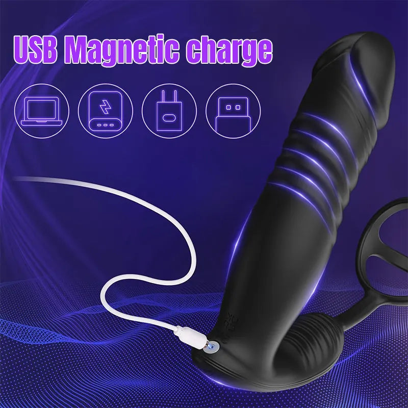 3-in-1 APP Insertion Vibrating Penis Ring