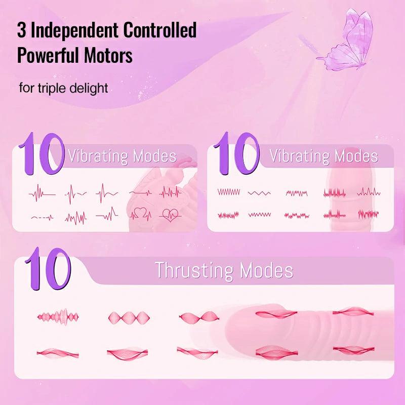 Butterfly Telescopic Vibrating Masturbator - Inyarose