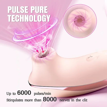 Heated Pulse Suction Cup Remote Clitoral Vibrator