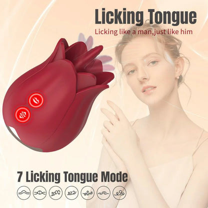 The Rose Toy with Tongue for Women Red