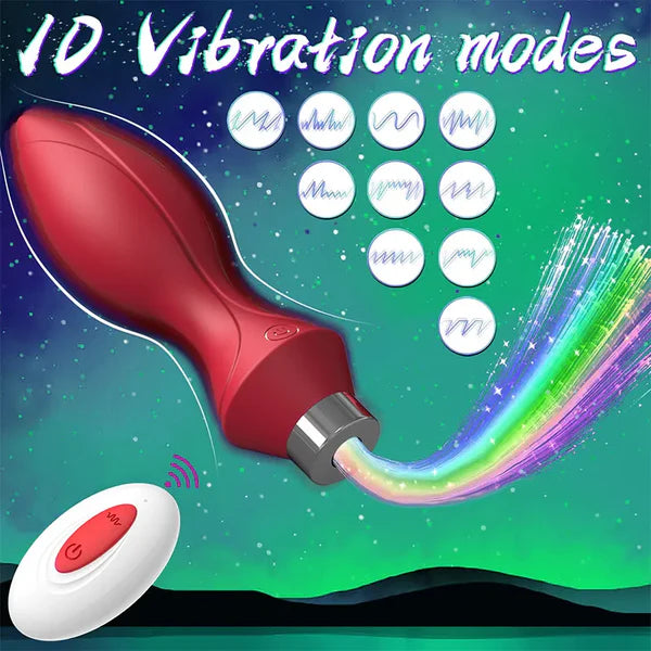 Wireless light-up vibrating anal plug